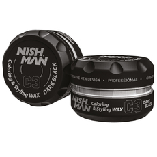 ЦВЕТНОЙ ВОСК ДЛЯ ВОЛОС NISHMAN HAIR PREMIUM C3 COLORING WAX (DARK BLACK), 100 мл - Барбершоп - стильные и модные стрижки по доступной цене