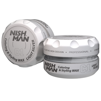 ЦВЕТНОЙ ВОСК ДЛЯ ВОЛОС NISHMAN HAIR PREMIUM C1 COLORING WAX (LIGHT GREY), 100 мл - Барбершоп - стильные и модные стрижки по доступной цене