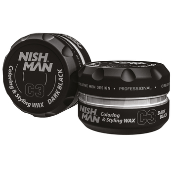 ЦВЕТНОЙ ВОСК ДЛЯ ВОЛОС NISHMAN HAIR PREMIUM C3 COLORING WAX (DARK BLACK), 100 мл - Барбершоп - стильные и модные стрижки по доступной цене
